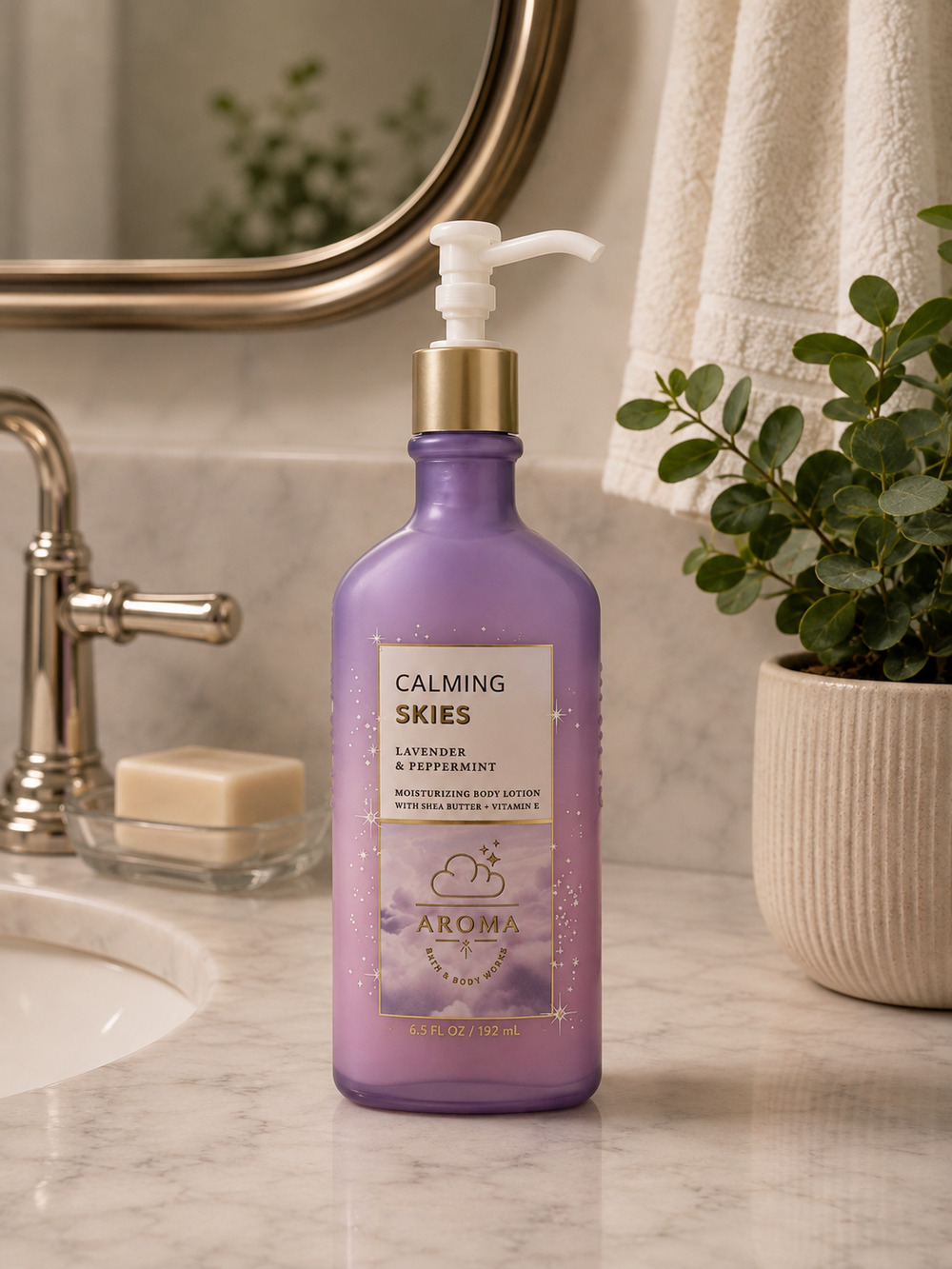NEW! Bath & Body Works Aromatherapy Calming Skies Body Care Cream Lotion